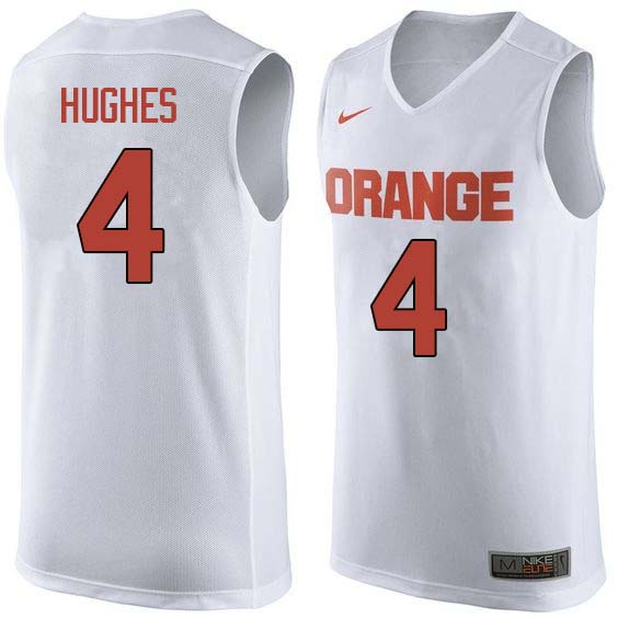 Men #4 Elijah Hughes Syracuse White College Basketball Jerseys Sale-White